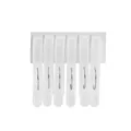 Set of 6 transparent plastic laundry clips with metal springs for small garments and socks - Medium Size Set of 6 / Clear White