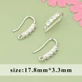 Elegant silver plated earring hooks with five sparkling CZ stones for DIY jewelry making - MH7903B Style (MH7903B)