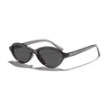 Vintage oval frame sunglasses with translucent grey frame and protective black lenses - Transparent Grey Frame Grey Lens