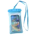 Universal blue waterproof phone bag for underwater photography and outdoor drifting - Light Blue