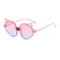 Süße Fuchs-Kinder-Sonnenbrille mit rosa Verlaufsgläsern und rosa Glitzer-Gestell - Rosa Rahmen Blau Rosa Linse
