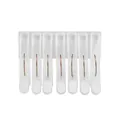 Set of clear plastic clothespins with colorful springs for laundry and drying clothes - Medium Size (8 Pieces/Pack) / Clear White