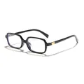 Stylish classic black small square frame anti-blue light glasses for men and women - Shiny Black Anti-blue Light