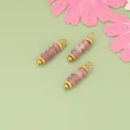 Colgantes de cuentas de piedra natural rosa con espaciadores dorados para joyas DIY artesanales - Colgante de Piedra Facetada Rosa (MI2402S) / 1 Pieza