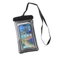 Universal waterproof phone pouch with airbag and black neck strap for swimming - Black