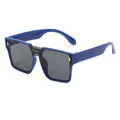Occhiali da sole retrò blu per bambini con montatura monoblocco e lenti grigie - Montatura Blu Lente Grigia