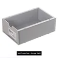 Grey minimalist plastic drawer storage box set for desktop stationery and office organization - Storage Box and Rack Set / Gray