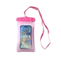 Universal pink waterproof phone pouch with touchscreen for underwater photography and outdoor sports - Pink