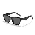 Lunettes de soleil œil de chat noires pour femmes avec protection UV pour l'extérieur - Monture Noire Verres Gris