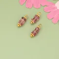 Dijes bohemios de piedra natural púrpura con anillos dorados para joyería DIY - Colgante de Piedra Facetada Rojo Púrpura (MI2404S) / 1 Pieza