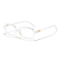 Stylish transparent square frame anti-blue light glasses with elegant golden hinge details - Clear Anti-Blue Light