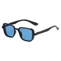 Lunettes de soleil punk enfant à monture noire carrée et verres bleus pour garçons - Monture Noire Verres Bleus