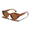 Vintage tortoiseshell cat-eye sunglasses with brown lenses and premium UV400 protection - Tortoise Frame Tea Lens