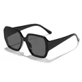 Große schwarze quadratische Sonnenbrille mit UV-Schutz für einen trendigen Look - Schwarzer Rahmen Graue Gläser