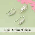 Silver plated DIY earring jewelry hooks with zig-zag zircon stones, size 15.7x5.5mm - MH7905B Style (MH7905B)