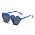 Lindas gafas de sol azules con forma de corazón para fiestas y protección solar al aire libre. - Estilo de Corazón (61067) / Montura Azul Lentes Grises
