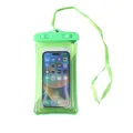 Universal neon green airbag waterproof phone bag with lanyard for outdoor diving - Green