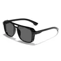 Classic black steampunk sunglasses featuring mesh side shields and dark gray lenses - Black Frame Grey Lens