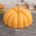 Large orange pumpkin shaped fluted silicone cake mold for baking with 24cm diameter - Large Pumpkin Style / Single Large Mold