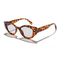 Retro irregular cat-eye sunglasses with tortoise shell frame and grey tinted lenses - Mixed Tortoise Gray Lens
