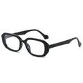 Classic black retro rectangular thick-frame eyewear glasses frame for men and women - Anti blue light / Bright Black