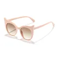 Children's stylish little devil cat-eye sunglasses in soft pink with gradient lenses - Beige Brown Lens