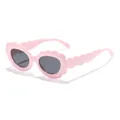 Adorabili occhiali da sole rosa a forma di nuvola per bambini con lenti ovali scure - Montatura Rosa Lente Grigia