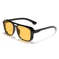 Steampunk sunglasses with black frame and yellow ocean color lenses for outdoor fashion. - Black Frame Orange Lens