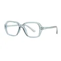 Stylish retro light blue polygonal anti-blue light blocking glasses frame for women - Transparent Grey Frame Anti-Blue Light