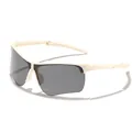 Foldable kids sports sunglasses with beige frame and grey lenses for outdoor cycling - Foldable Semi-Rimless (C3) / Cream White Frame Gray Lens