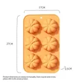 Orange 6-cavity pumpkin silicone cake mold with dimensions 27x17x3.5cm for Halloween baking - 6-Cavity Small Pumpkin