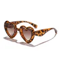 Stylish vintage heart-shaped tortoiseshell sunglasses for kids with UV protection lenses - Leopard Tea