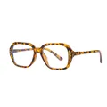 Retro polygonal anti-blue light glasses frames in tortoiseshell finish for women - Demi Frame Anti-blue Light