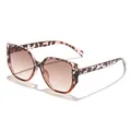 Fashionable square leopard print sunglasses with brown gradient lenses for outdoors - Gradient Tortoise Brown Lens