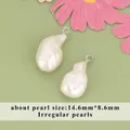 Ciondolo in perla barocca bianca naturale con asola in filo d'argento per gioielli DIY - Perla Barocca Irregolare (MH0604BS)