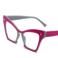 Gafas de gato oversize en rosa y gris con filtro de luz azul para un estilo chic - Gris y Rosa Rojo