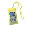 Yellow airbag waterproof phone pouch with lanyard for underwater photography and rafting. - Yellow
