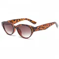 Modieuze retro cat eye zonnebril met luipaardprint montuur en bruine gradiënt glazen - Schildpad Frame Bruine Lens