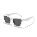 Lunettes de soleil chat blanches chics avec verres foncés pour la mode féminine - Monture Blanche Verres Gris