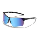Children's foldable outdoor cycling sports sunglasses with blue mirrored lenses - Black Frame Blue Mirrored Lens
