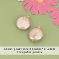 Ciondolo in perla barocca champagne con avvolgimento in filo d'oro 18 carati DIY - Perla Barocca Irregolare (MH0605AS)