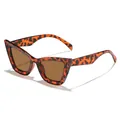 Lunettes de soleil œil de chat surdimensionnées à motif léopard pour femmes chic - Style Œil de Chat Oversize (98097) / Monture Écaille