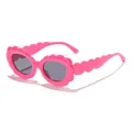 Occhiali da sole rosa per bambini con montatura a onde e lenti grigie alla moda - Montatura Rosa Rosso Lenti Grigie