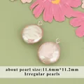 Ciondolo perla barocca rosa naturale con filo placcato oro 18 carati per fai da te - Perla Barocca Irregolare (MH0605BS)
