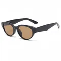 Retro cat-eye zonnebril met klein zwart montuur en bruine glazen met UV-bescherming - Zwart Frame Thee Lenzen