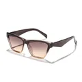 Lunettes de soleil œil-de-chat pour femmes avec verres dégradés gris - Lentille Dégradée Grise et Thé