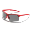 Foldable children's sports sunglasses with vibrant red frames and dark tinted lenses for cycling - Red Frame Grey Lens