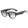 Vintage zwarte cat-eye zonnebril met groene gradiënt lenzen voor buiten UV-bescherming - Zwart Frame Dubbel Groene Lenzen