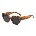 Occhiali da sole vintage a gatto leopardati da donna con lenti scure irregolari - Tartaruga Mista Lente Grigia