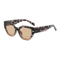 Eleganti occhiali da sole cat-eye retrò con montatura tartarugata e lenti ambrate - Montatura Tartaruga e Tè Lenti Ambra